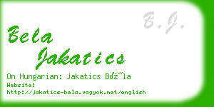 bela jakatics business card